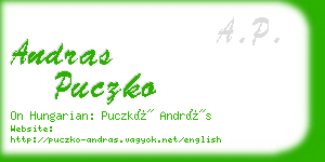 andras puczko business card